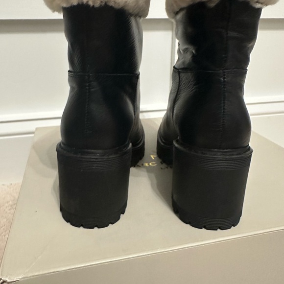 Marc Fisher Black and Cream Winter Rain Boots - Picture 4 of 9